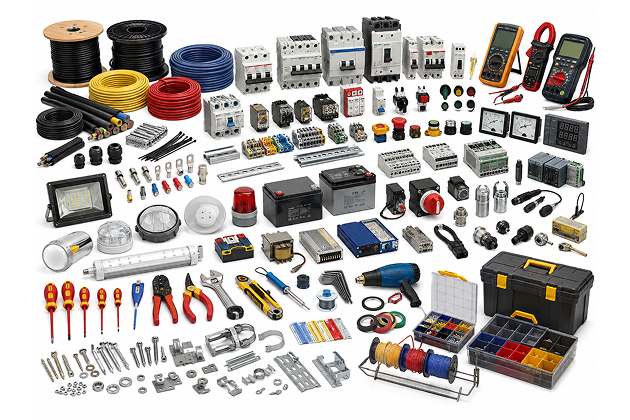 Electrical stores cables and switches for ships